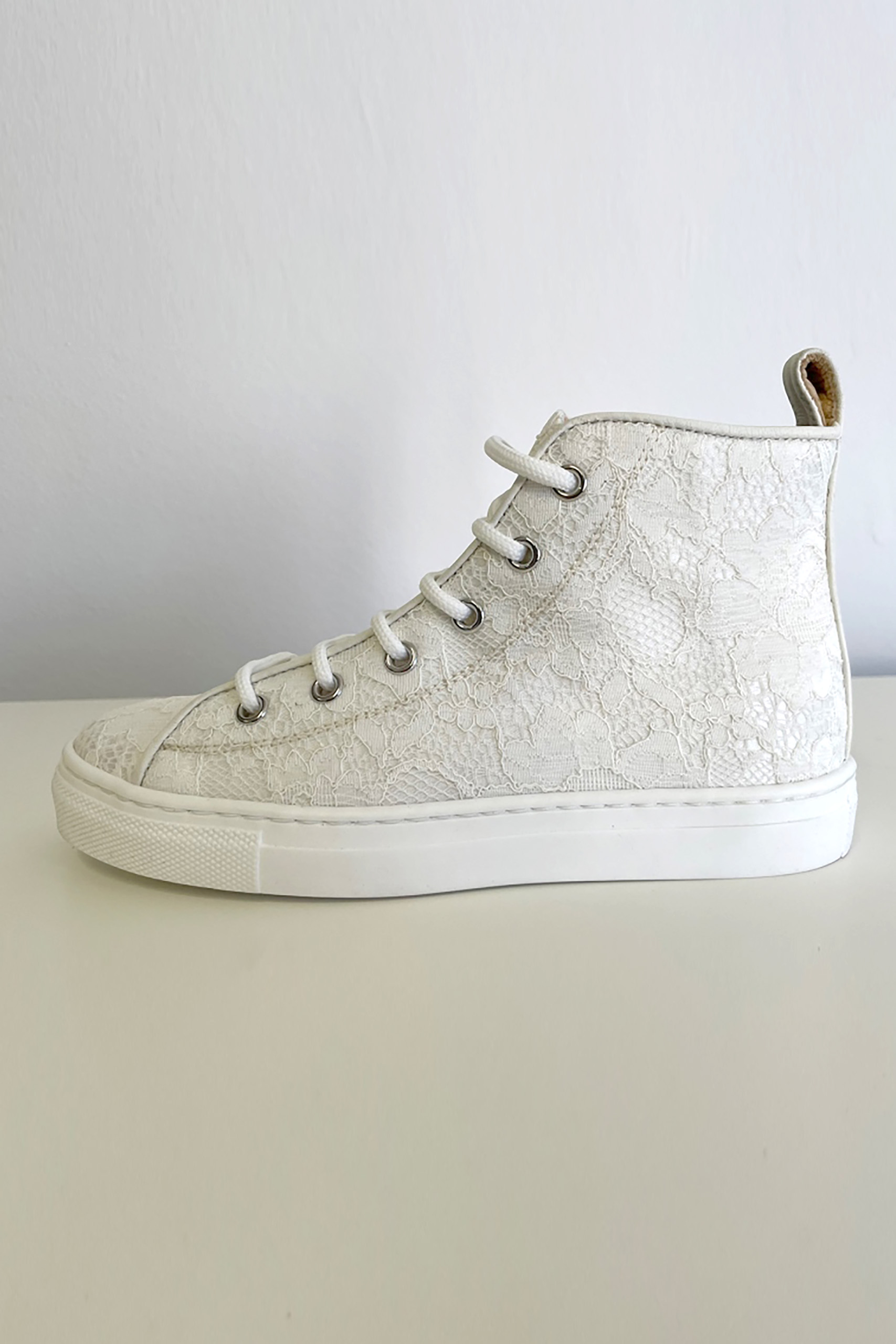 LR Kids - White lace sneakers - Linea Raffaelli